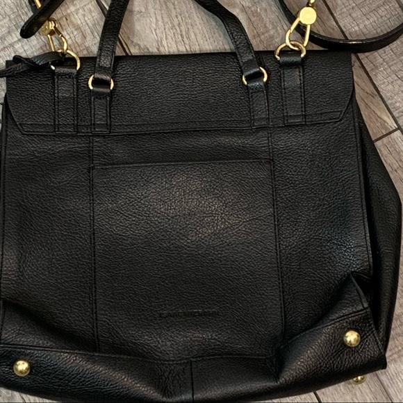 Isaac Mizrahi Black Pebble Genuine Leather Satchel Handbag Purse - Picture 3 of 10